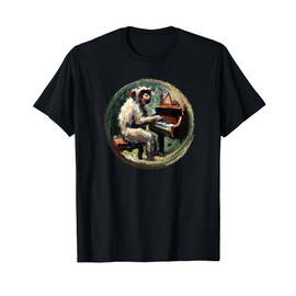 IMPRESSIONIST PAINTING OF MONKEY PLAYING PIANO T-Shirt