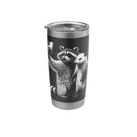 Opossum Racoon Selfie Funny Meme Wild West Possum Graphic Stainless Steel Insulated Tumbler