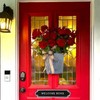 Red Geranium Barrel Wreath Front Door Red Geranium Basket Wreath