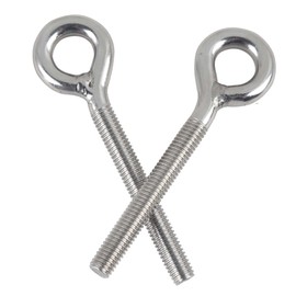 huruirui M6 10pcs Eye Bolts Long Shaft 304 Stainless Steel A2-70 Eye Bolts with Thread Screw Rings Welded Attachment and Hanging