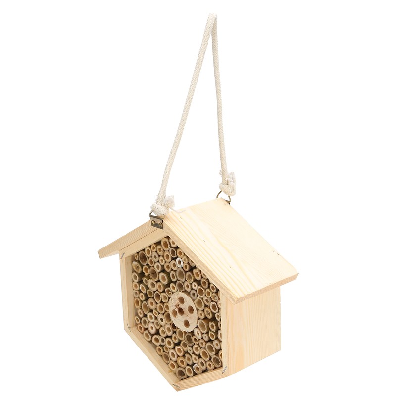 Wooden Bee House Decorative Hanging Insect House Insect Hotel for