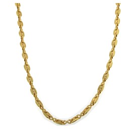 Halskette Kaffeebohnenkette 18kt vergoldet 5,5mm Länge 85cm, Herren-Kette Goldkette Damen Geschenk Schmuck ab Fabrik Tendenze-Italy