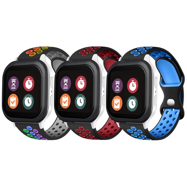 Mengudig 3 Pack Rainbow Bands Compatible for Gizmo Watch 3/2/1,