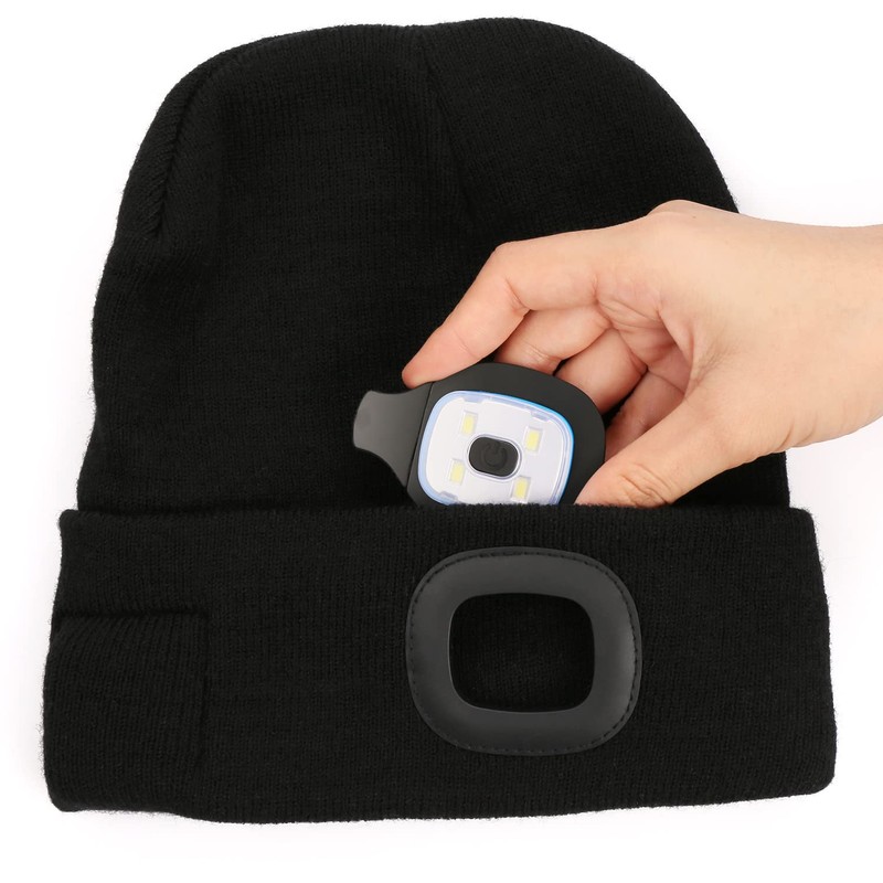 Wmcaps USB Rechargeable Light for LED Beanie, Lighting Modes Hands