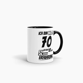 Printed Birthday Mug with German Text “Ich bin XX mit XX Erfahrung”, Birthday Gift, Gift Idea, Joke Item, Funny, With Saying, Fun, Coffee Mug, Cup, Great Quality - 25 Years’ Experience