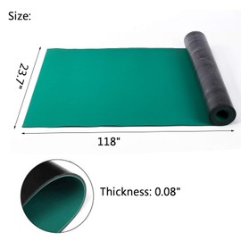 MYOYAY Rubber ESD Anti-Static High Temperature Soldering Mat Roll Green Electrical Grounding Desk Pad for Soldering Electronics Assembly Circuit Board Repair 118" x 23.7" x 0.08"