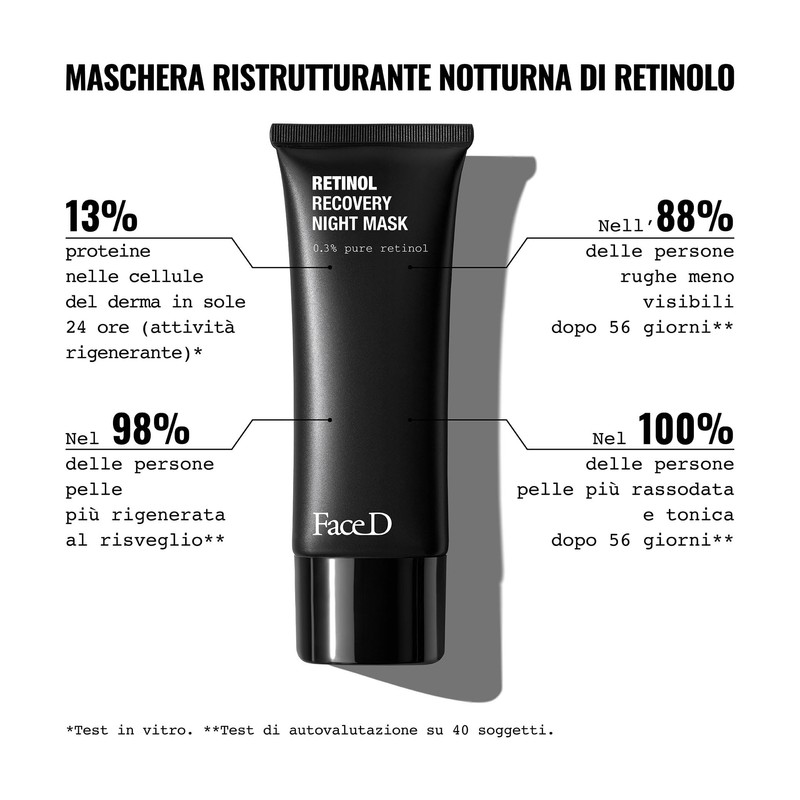 Face D - Retinol Nacht-Restrukturierungsmaske, 75 ml