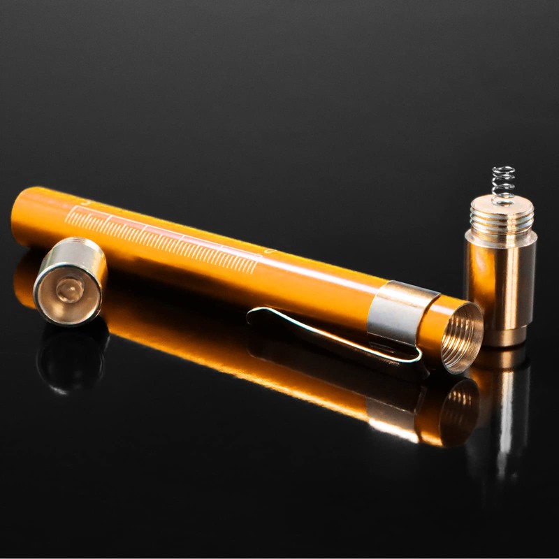 2pc Gold, RE-GEN Aluminium Re-Usable LED Doctors Nurses Pen Light