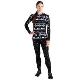 Dare2B Women's Exchange III Base Layer Set, Black Fairisle Print, 10