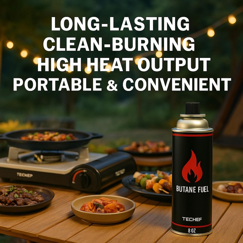 COOKKING 8oz Butane Fuel Canisters Cylinders with Dual Safety System