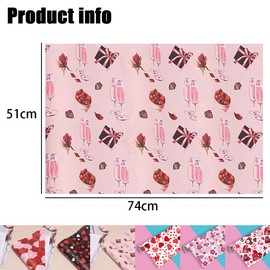 Kiwinvou Valentine's Day Wrapping Paper,12 Sheets Love Heart and Flower for Wedding, Anniversary, Birthday, Party