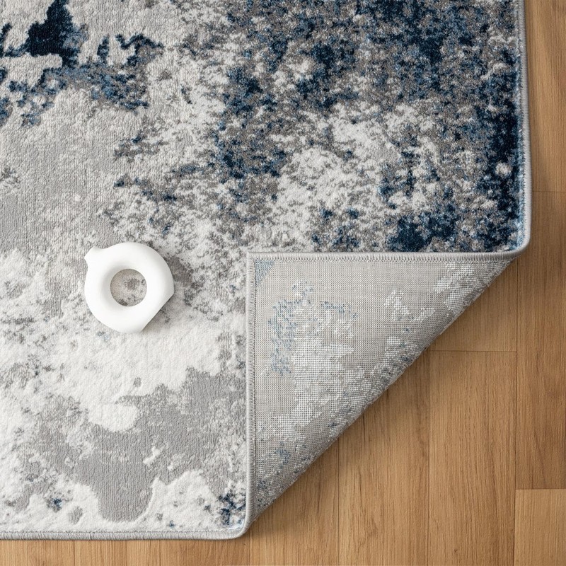 LUXE WEAVERS Modern Abstract High Low Texture Area Rug,Blue,6'X9'