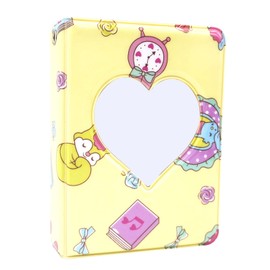 Xinyanmy 3 Inch Mini Photo Album, 40 Pockets, Kpop Photo Card Holder, Book, Love Heart, Hollow, Small Photo Card Folder for Picture Cards, Photos, Storage, Yellow