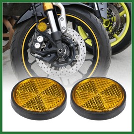 Motoforti 2pcs M6x1.0 Orange Screw Mount Warning Reflector for Motorcycle Bike Long-lasting