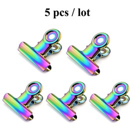 Extensión de uñas de papel en forma de C, pinzas para pinzamiento de uñas, multifunción, UV/Poli Nail Gel acrílico Pinceles Paquete de 5 unidades (NAT190-Rainbow Clip)