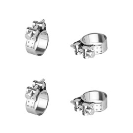 Pack of 4 Joint Bolt Clamps, Stainless Steel 304, Clamping Range 17-19 mm, Adjustable Hose Clamps, Pipe Clamp, Clamping Jaw Clamps, Stainless Steel Exhaust Clamp, Joint Bolt Clamps for Clamps