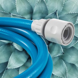10mm Blue portible Flexible Drinking Water Hose+2 x Universal connectors,Ideal for Camping,caravans,Boats and Mobile Homes 4 ply Kink Resistant not tainting Hose (10m)