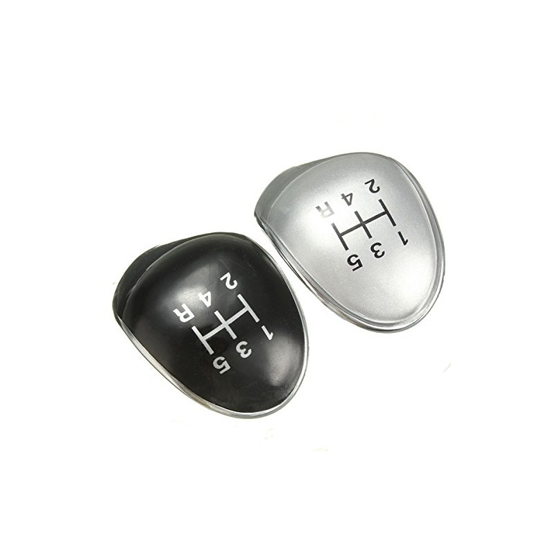 MOMOALA Replacement 5 Speed Black Chrome Gear Stick Knob Cap