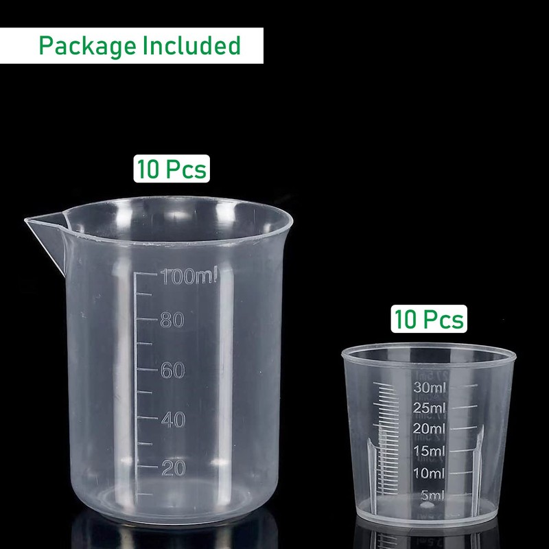 Measuring Jugs,20 pcs Plastic Jug Liquid Measuring Cups Labs Graduated
