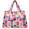 allydrew Large Foldable Tote Nylon Reusable Grocery Bag, Macarons