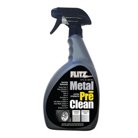 Flitz Metal Pre-Clean - 32oz of USA-Made Stainless Steel Cleaner Spray - Works on Aluminum, Brass, Copper, & More - Tarnish, Rust Remover for Metals - Non-Abrasive Aluminum Deoxidizer (1 Pack)