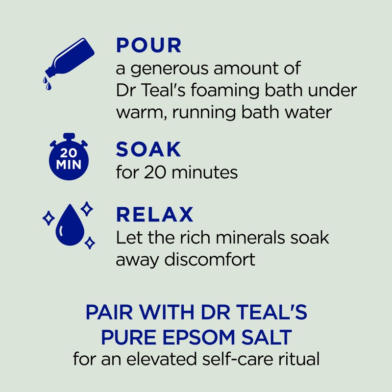 Dr Teal's Foaming Bath with Pure Epsom Salt, Relax &