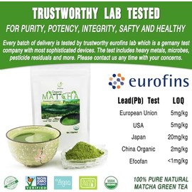 EFOOFAN Té Verde Matcha Orgánico En Polvo, Grado Culinario Premium (113 G), Sabor A Té Tencha Japonés, Primera Cosecha, Té Macha Orgánico Para Latte,