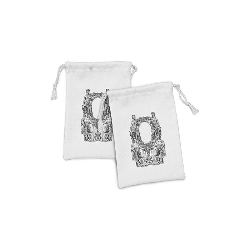 Ambesonne Victorian Fabric Pouch Set of 2, Old Victorian Frame