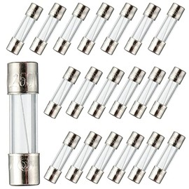BOJACK 5x20mm 6A 6amp 250V 0.2x0.78 Inch F6AL250V Fast-Blow Glass Fuses (Pack of 20)