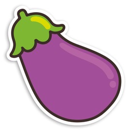 2 x 10cm Purple Eggplant Vinyl Stickers - Aubergine Funny Laptop Sticker #34012 (10cm Tall)