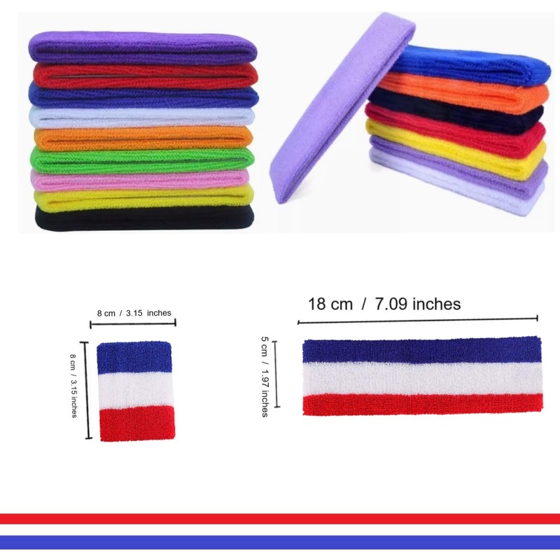 24 Pcs Neon Sweatbands Set Include 8 Pcs Sports Headband