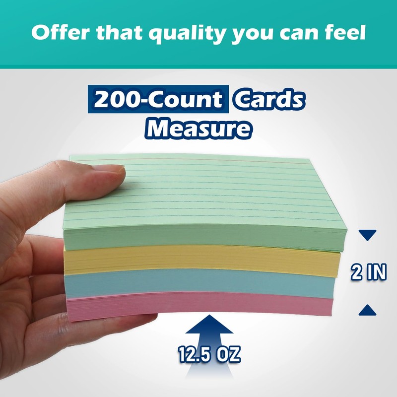 Pink Lined Index Cards 3x5 Ruled Note Cards 100 Count,