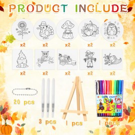 HABDJILTY Fall Thanksgiving 3D Foam Magic Puffy Paint Kit, DIY Bubble Drawing Magic Texture Puffy Painting Paper Handmade Ornament for Harvest Autumn Party School Art Activity Supplies, 20Pcs