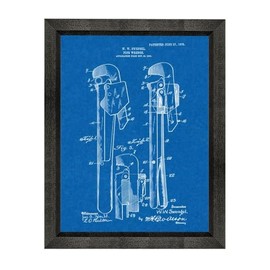Plumber's Pipe Wrench Patent Art Blueprint Print in a Beveled Black Wood Frame (5" x 7") M10113