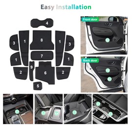 GAFAT Volvo XC60 | Recharge | Hybrid 2018-2024 2025 Non-Slip Mats, Volvo XC60 2023 Rubber Mats, Centre Console Mats, Door Seam Mats, Volvo XC60 Accessories Original (Black)