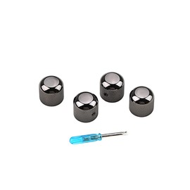 RuiJOTWAT 4pcs Professional Metal Guitar Tone Volume Knob Potentiometer Hat Cap Large Guitar Parts Push Knob with Hole Guitarra Accessories Black