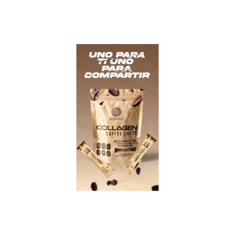 Plennia Collagen Coffee Latte 330g Cafe Soluble 30 Sobres