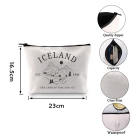 VAMSII Iceland Makeup Bag Iceland Lover Gift Iceland Visiting Gift Iceland Vacation Gift (ICELAND 1944)