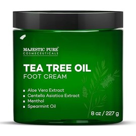 MAJESTIC PURE Crema Para Pies Con Aceite De Árbol Del Té, Crema Calentadora - Callos, Pies, Manos, Tacones, Codos, Uñas Y Rodillas - Suaviza E Hidrata