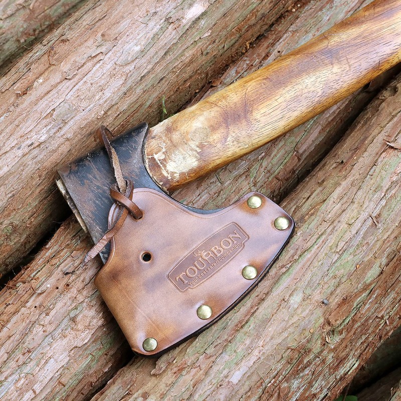 Tourbn Vintage 4 inches Leather Axe Blade Cover Camping Hatchet