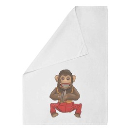 Azeeda 'Vintage Creepy Monkey Toy' White Cotton Tea Towel/Dish Cloth (TW00030226)