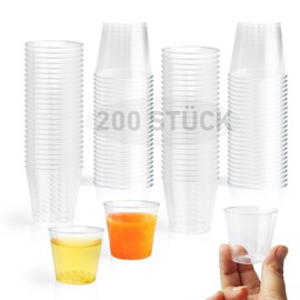 XIANGLONGY Pack of 200 Plastic Shot Glasses, 30 ml, Plastic Shot Glasses, Reusable Shot Glasses for Parties, Tastings
