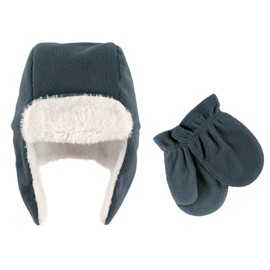 Hudson Baby Unisex Fleece Trapper Hat and Mitten Set