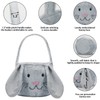THOVSMOON THOVSMOON Easter Bunny Basket,Cute Easter Bucket Bags with Rabbit Ears for Easter Eggs Hunting,Easter Decorations,Candy Gifts Storage (Grey/White)
