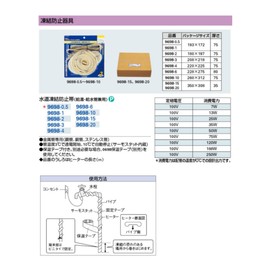 Kakudai 9698-0.5 Plumbing Material, Water Freeze Protection Band, For Hot Water Supply and Water Pipes