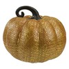 Northlight 7.5" Gold and Orange Textured Greek Key Pumpkin Fall