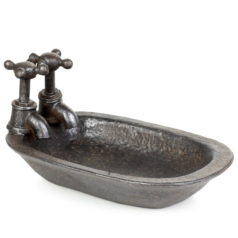 Moritz Soap Dish as Washbasin Made of Polyresin in Dark