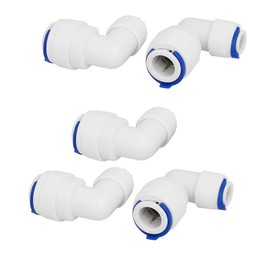 sourcingmap 1/4-inch x 3/8-inch Tube Elbow Push in Quick Connect 5pcs for RO Water Filter Fitting