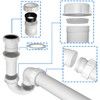 P Trap for Bathroom Sink, PVC Drain Pipe Kit 1-1/2"