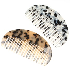 QinGoo Acetate Wide Hair Comb Toothed Comb Women's Hair Comb Environmentally Friendly 1 Piece (11.8 cm x 6.2 cm, Tortoise)